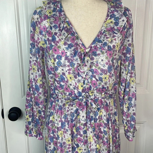 Modcloth Ruffling for Flowers Floral Midi Prairie Dress Size 6 - Picture 5 of 14
